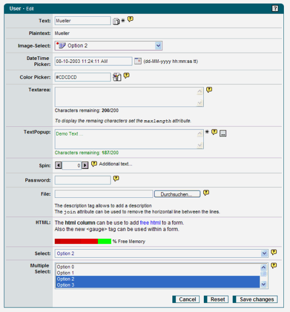 Die CommonControls Tag Bibliothek
